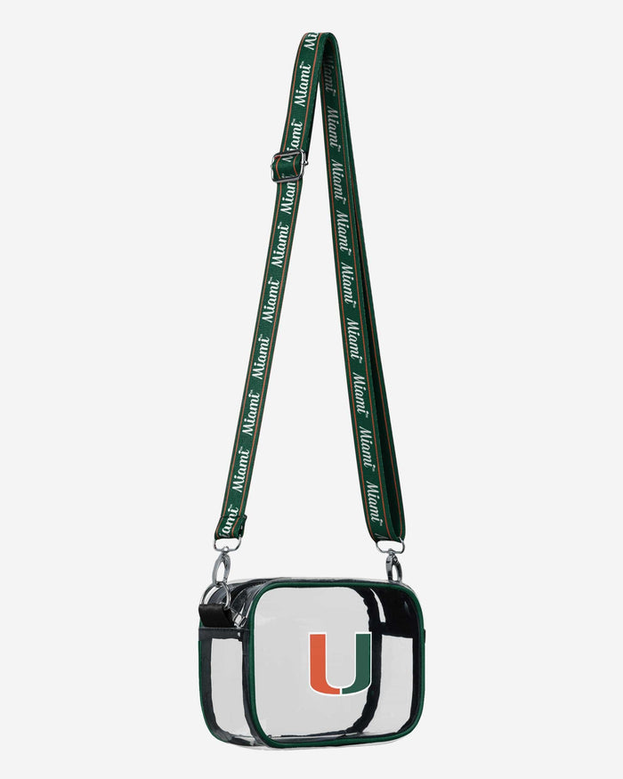 Miami Hurricanes Team Stripe Clear Crossbody Bag FOCO - FOCO.com