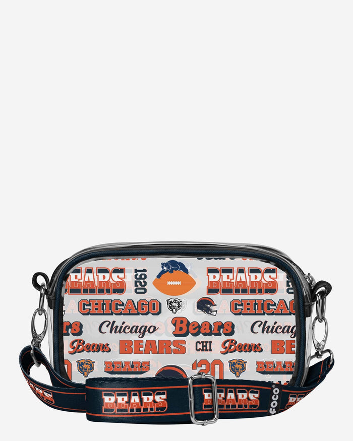 Chicago Bears Repeat Retro Print Clear Crossbody Bag FOCO - FOCO.com