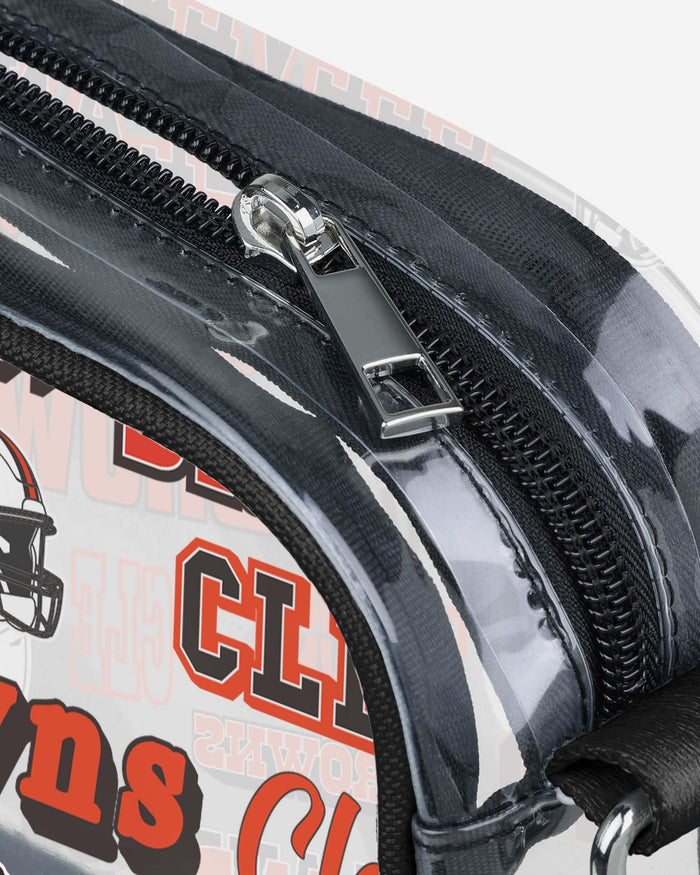 Cleveland Browns Repeat Retro Print Clear Crossbody Bag FOCO - FOCO.com