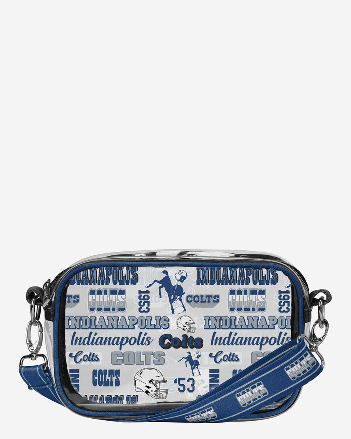 Indianapolis Colts Repeat Retro Print Clear Crossbody Bag FOCO - FOCO.com