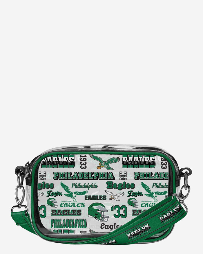 Philadelphia Eagles Repeat Retro Print Clear Crossbody Bag FOCO - FOCO.com