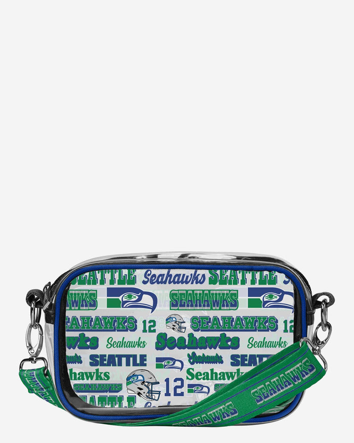 Seattle Seahawks Repeat Retro Print Clear Crossbody Bag FOCO - FOCO.com