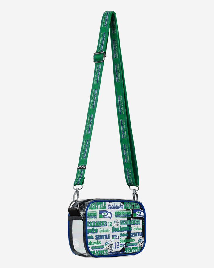 Seattle Seahawks Repeat Retro Print Clear Crossbody Bag FOCO - FOCO.com