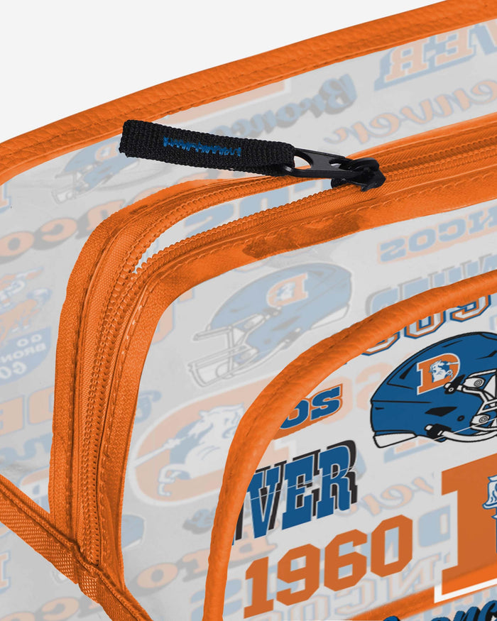 Denver Broncos Repeat Retro Print Clear Cosmetic Bag FOCO - FOCO.com