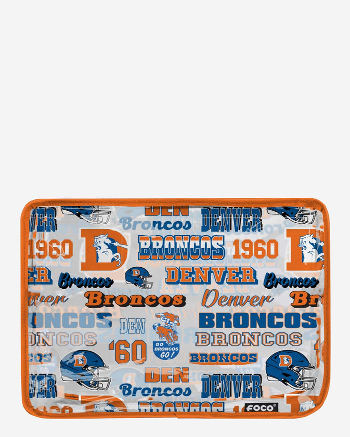 Denver Broncos Repeat Retro Print Clear Cosmetic Bag FOCO - FOCO.com