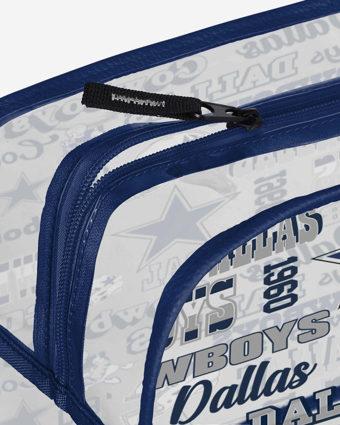 Dallas Cowboys Repeat Retro Print Clear Cosmetic Bag FOCO - FOCO.com