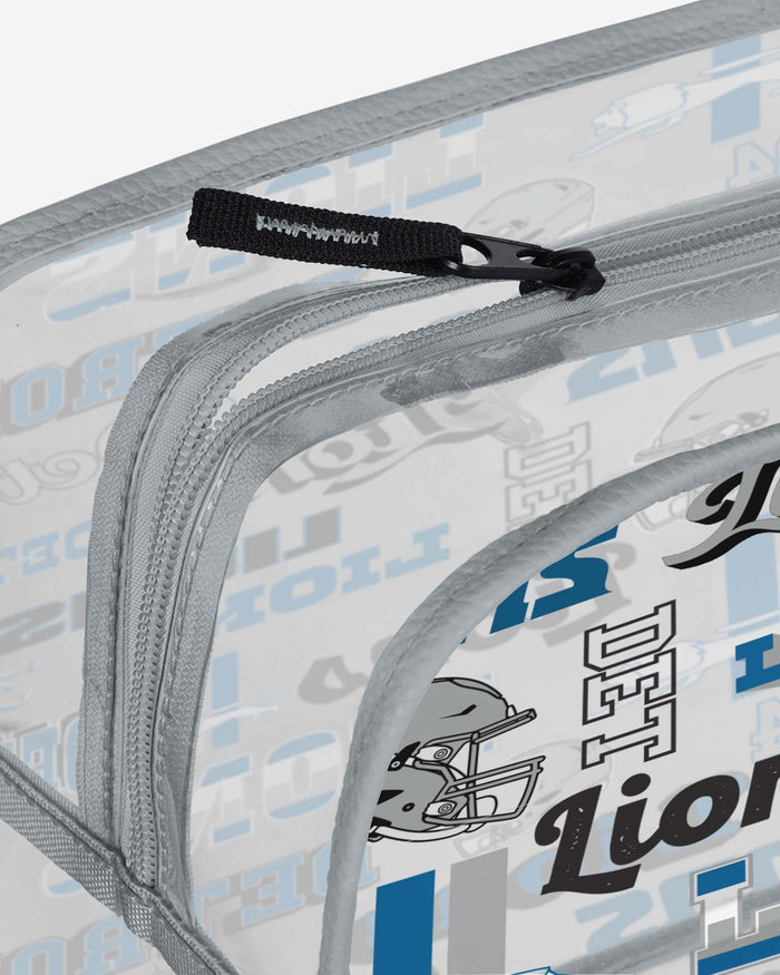 Detroit Lions Repeat Retro Print Clear Cosmetic Bag FOCO - FOCO.com