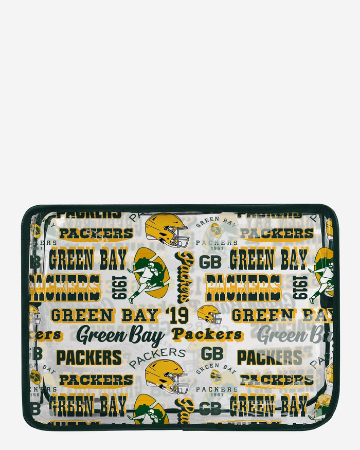 Green Bay Packers Repeat Retro Print Clear Cosmetic Bag FOCO - FOCO.com