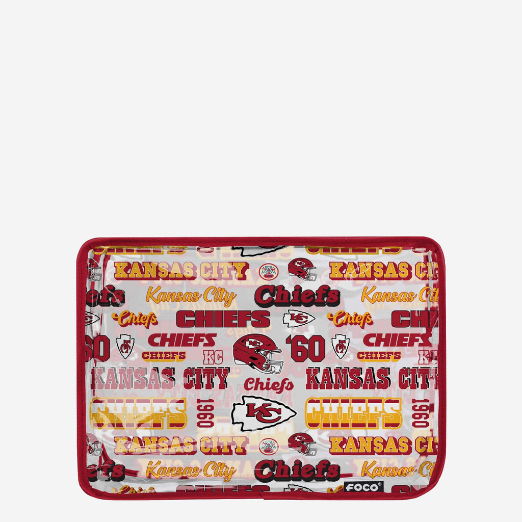 Kansas City Chiefs Repeat Retro Print Clear Cosmetic Bag FOCO - FOCO.com