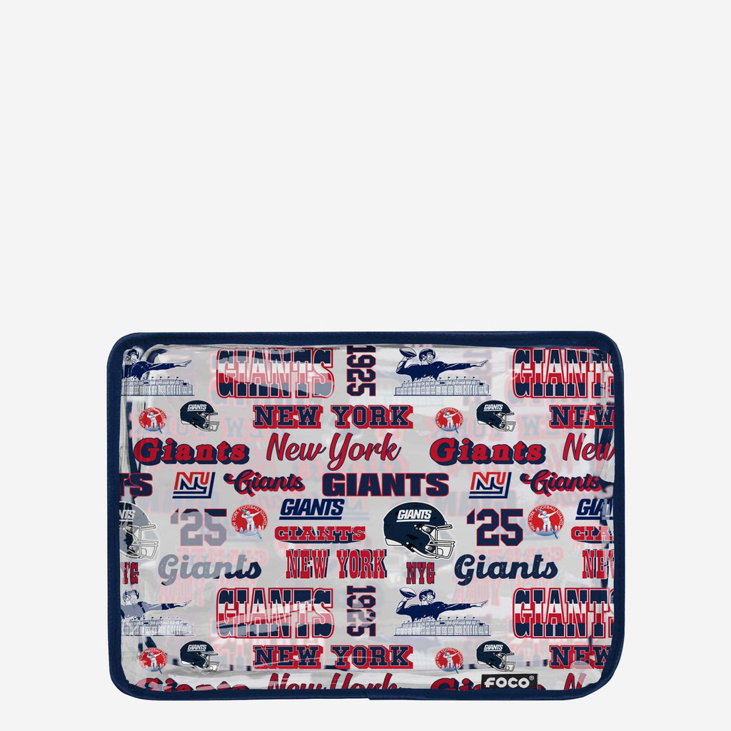 New York Giants Repeat Retro Print Clear Cosmetic Bag FOCO - FOCO.com