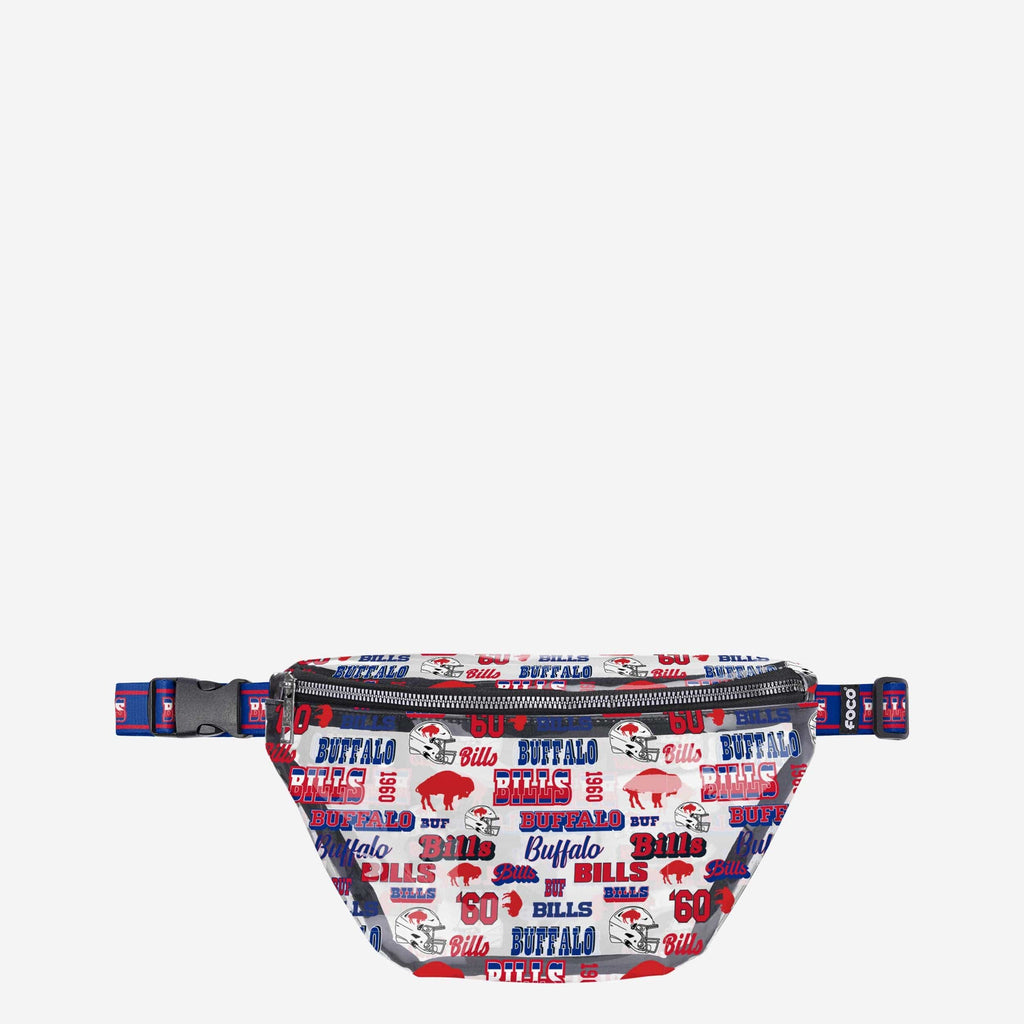 Buffalo Bills Repeat Retro Print Clear Fanny Pack FOCO - FOCO.com