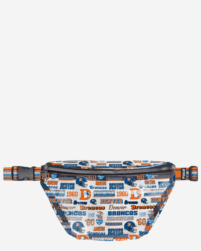 Denver Broncos Repeat Retro Print Clear Fanny Pack FOCO - FOCO.com