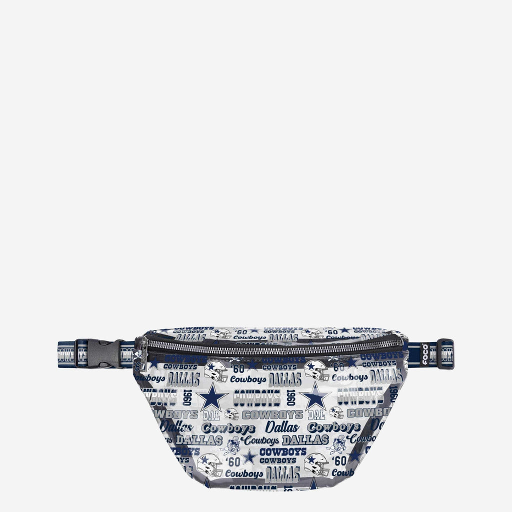 Dallas Cowboys Repeat Retro Print Clear Fanny Pack FOCO - FOCO.com