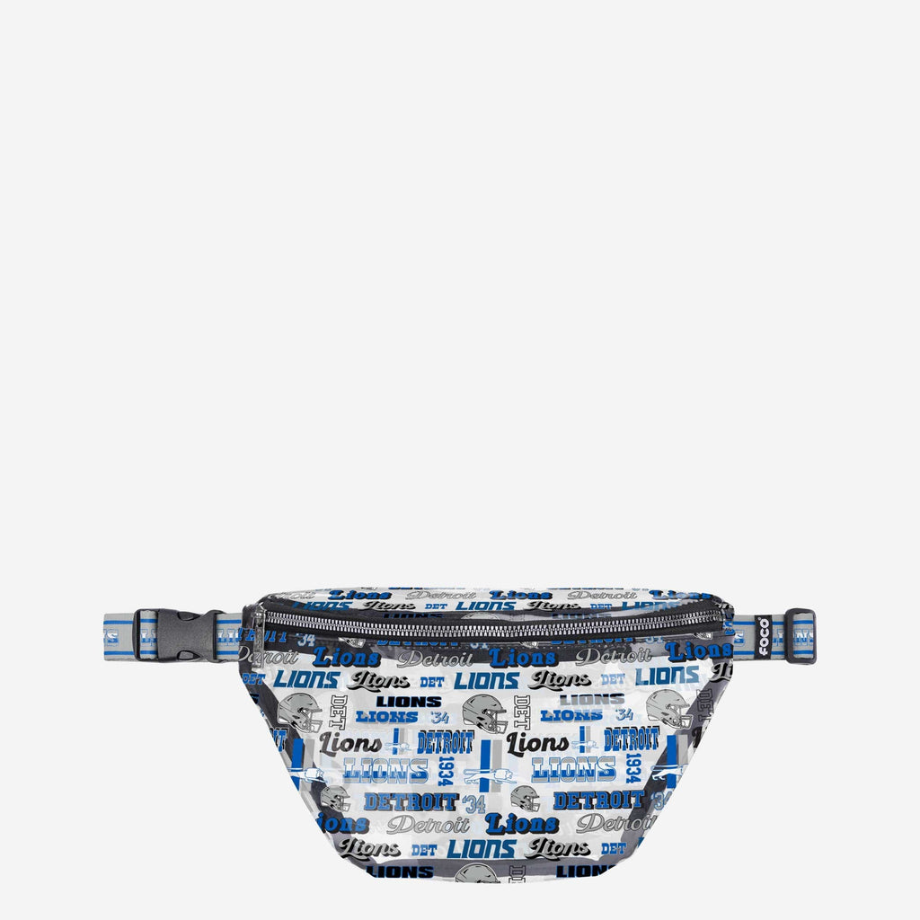 Detroit Lions Repeat Retro Print Clear Fanny Pack FOCO - FOCO.com