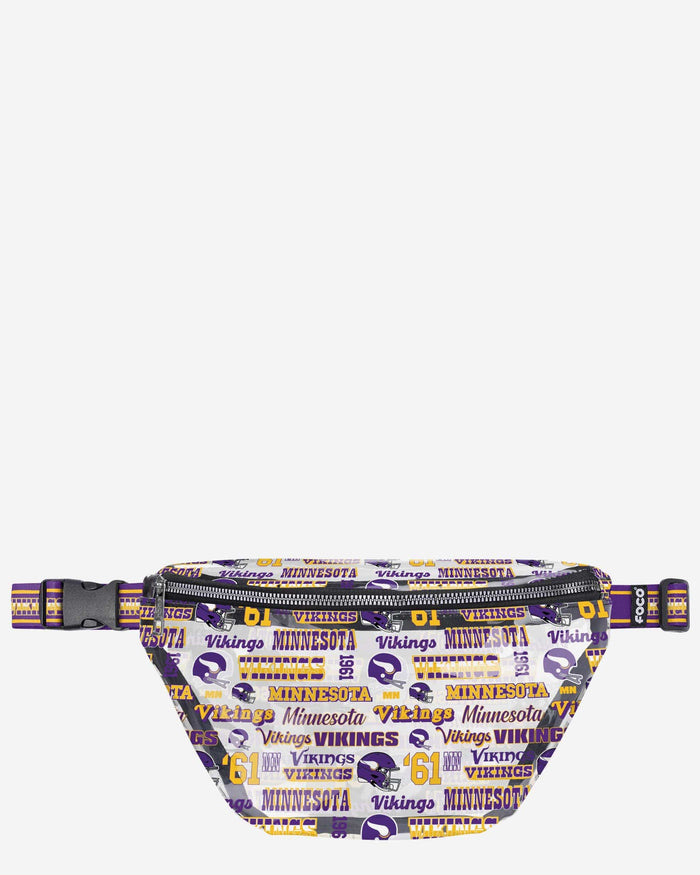 Minnesota Vikings Repeat Retro Print Clear Fanny Pack FOCO - FOCO.com