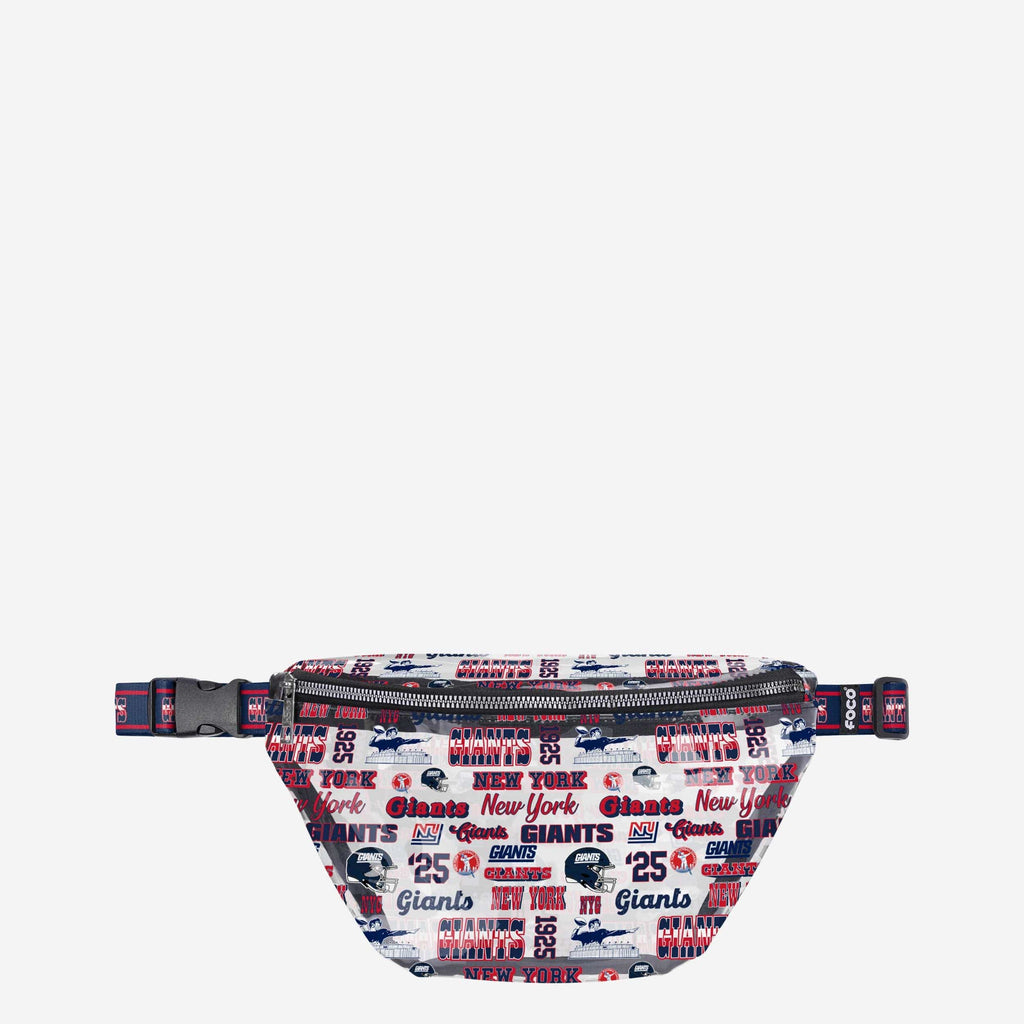 New York Giants Repeat Retro Print Clear Fanny Pack FOCO - FOCO.com