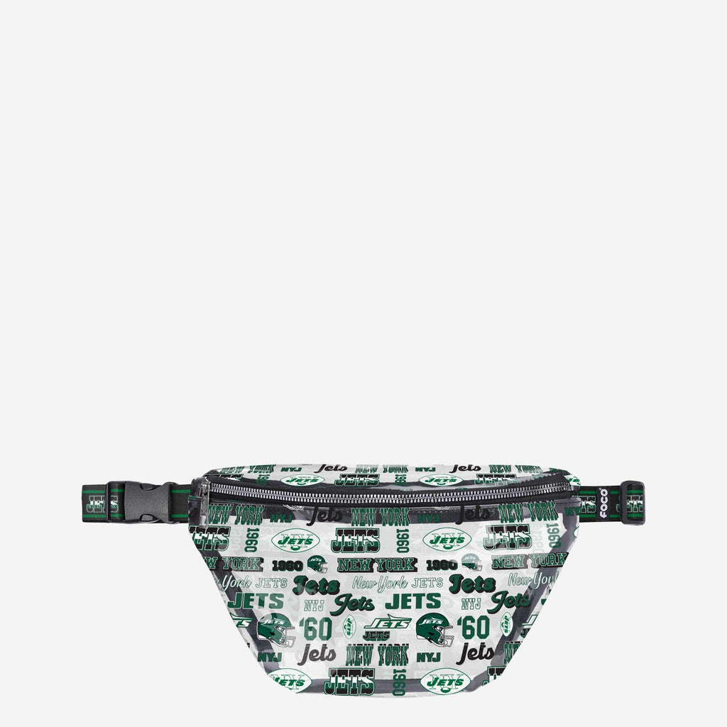 New York Jets Repeat Retro Print Clear Fanny Pack FOCO - FOCO.com