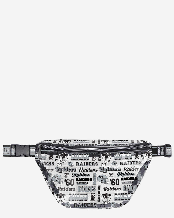 Las Vegas Raiders Repeat Retro Print Clear Fanny Pack FOCO