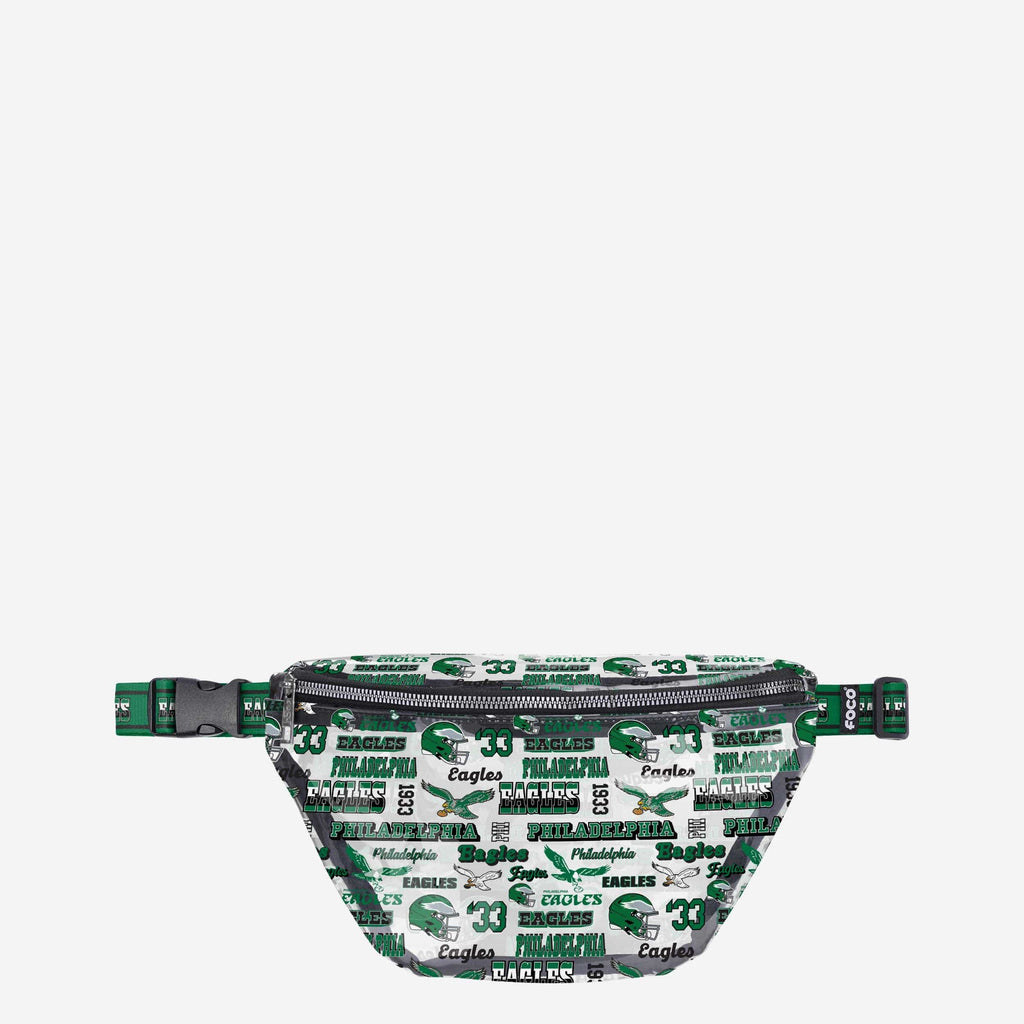 Philadelphia Eagles Repeat Retro Print Clear Fanny Pack FOCO - FOCO.com