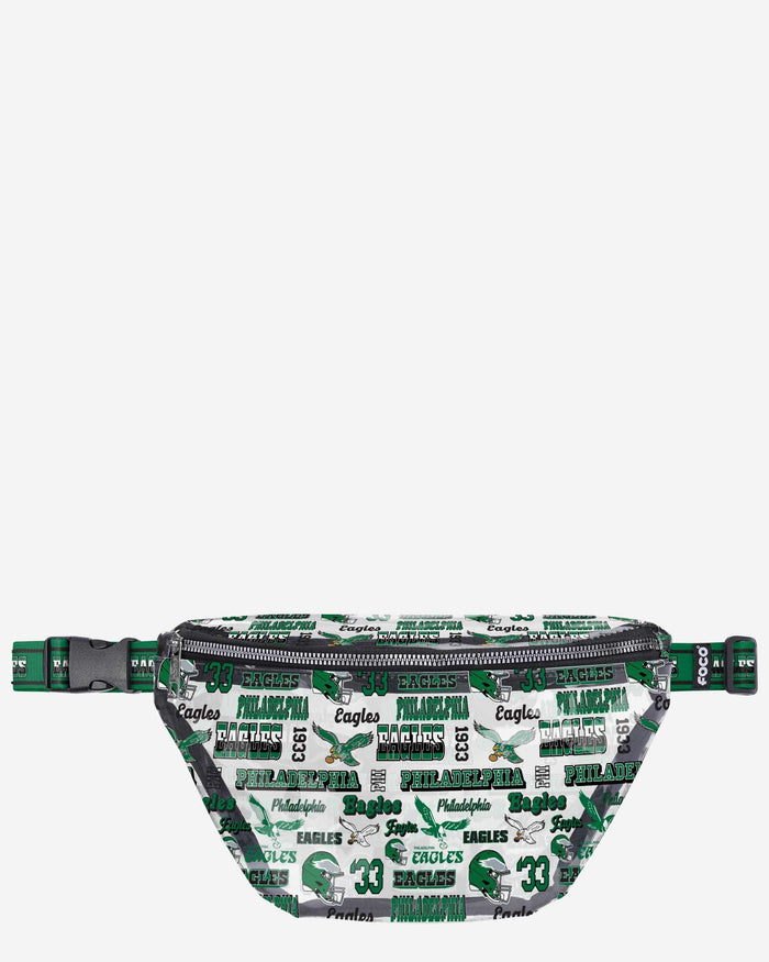 Philadelphia Eagles Repeat Retro Print Clear Fanny Pack FOCO - FOCO.com