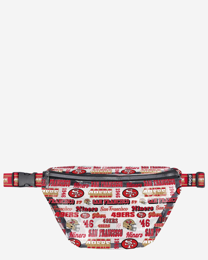 San Francisco 49ers Repeat Retro Print Clear Fanny Pack FOCO - FOCO.com