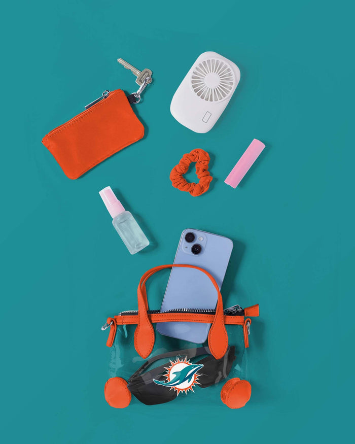 Miami Dolphins Big Logo Clear Crossbody Mini Purse FOCO - FOCO.com