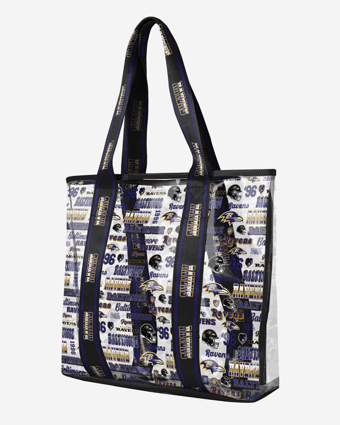 Baltimore Ravens Repeat Retro Print Clear Tote Bag FOCO - FOCO.com