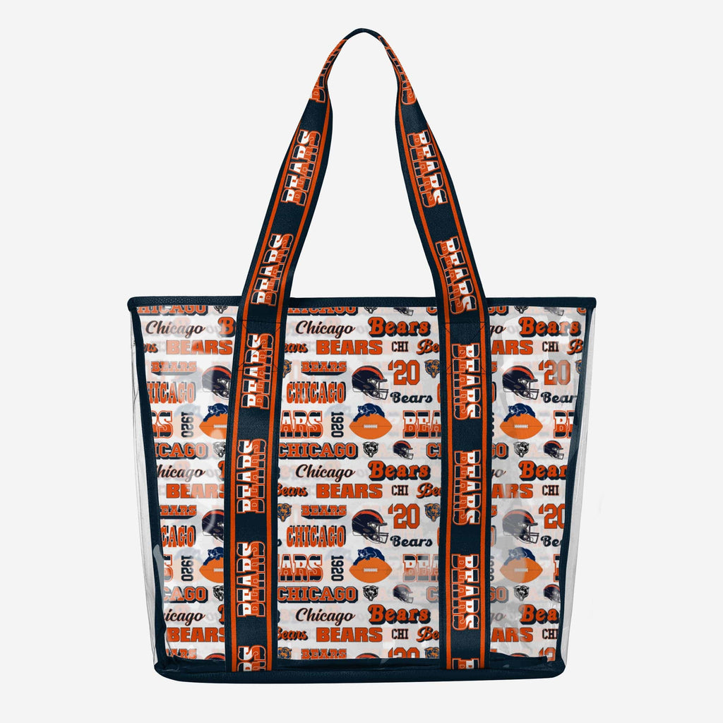 Chicago Bears Repeat Retro Print Clear Tote Bag FOCO - FOCO.com