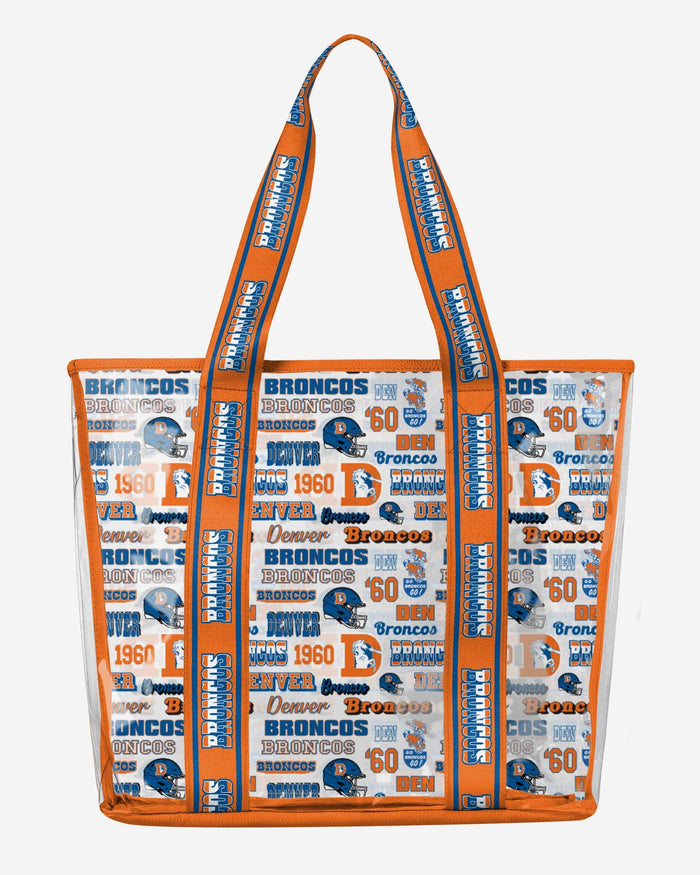 Denver Broncos Repeat Retro Print Clear Tote Bag FOCO - FOCO.com