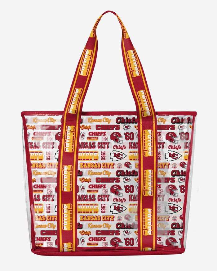 Kansas City Chiefs Repeat Retro Print Clear Tote Bag FOCO - FOCO.com