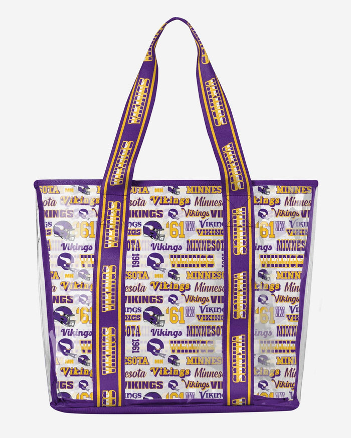 Minnesota Vikings Repeat Retro Print Clear Tote Bag FOCO - FOCO.com