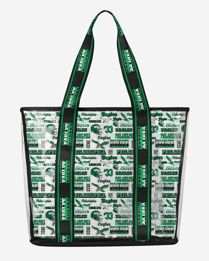 Philadelphia Eagles Repeat Retro Print Clear Tote Bag FOCO - FOCO.com