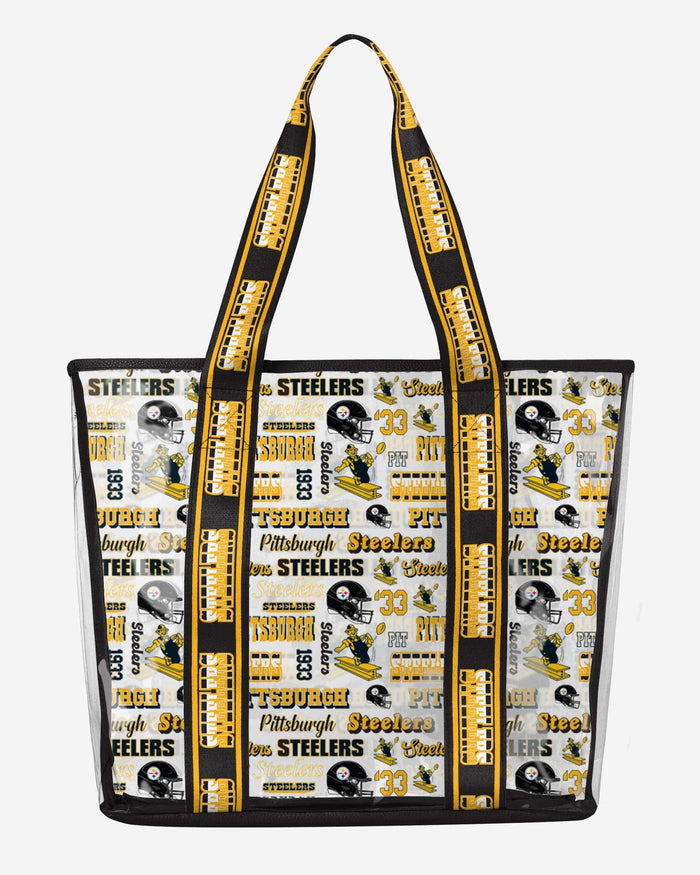 Pittsburgh Steelers Repeat Retro Print Clear Tote Bag FOCO - FOCO.com