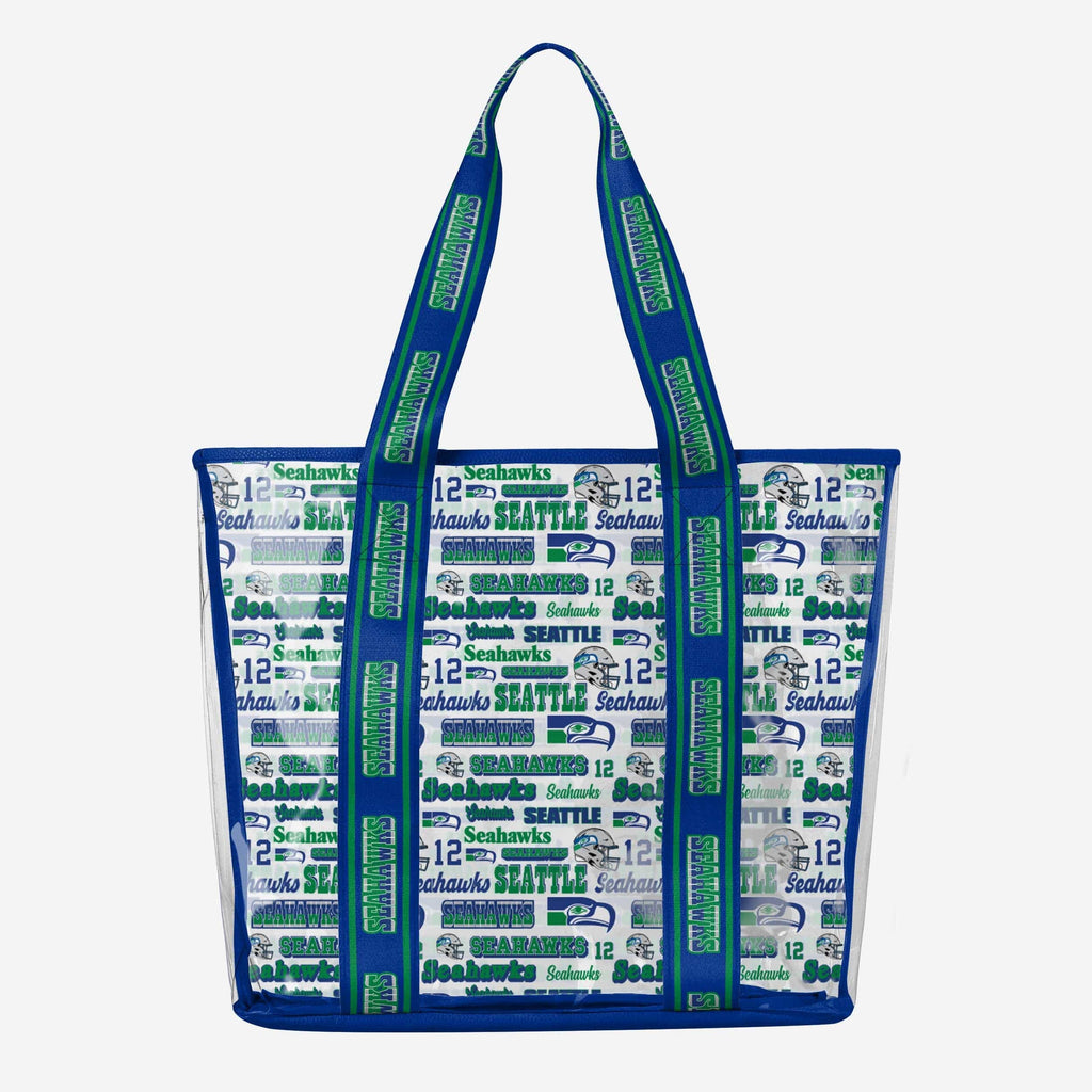 Seattle Seahawks Repeat Retro Print Clear Tote Bag FOCO - FOCO.com