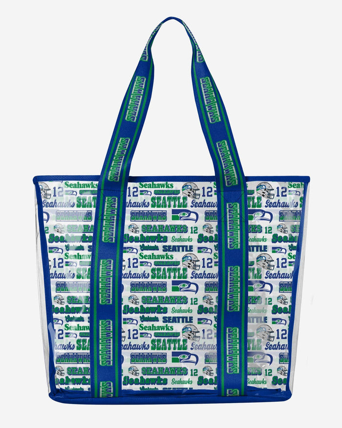 Seattle Seahawks Repeat Retro Print Clear Tote Bag FOCO - FOCO.com