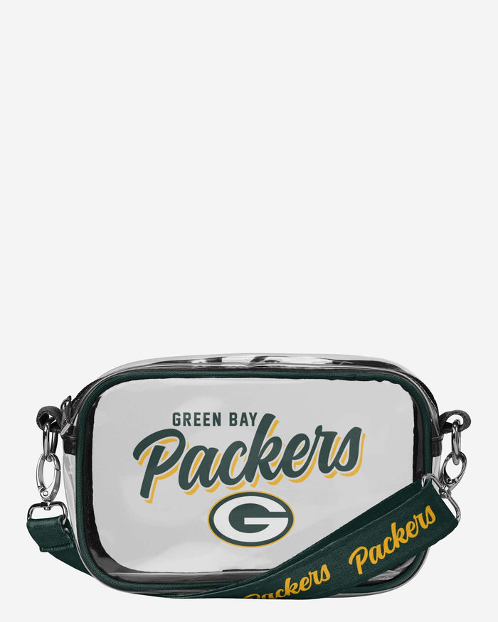 Green Bay Packers Monty Script Clear Crossbody Bag FOCO - FOCO.com