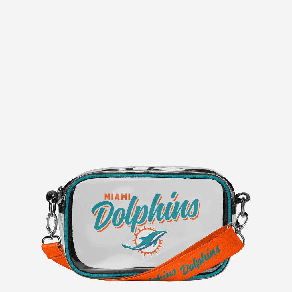 Miami Dolphins Monty Script Clear Crossbody Bag FOCO - FOCO.com