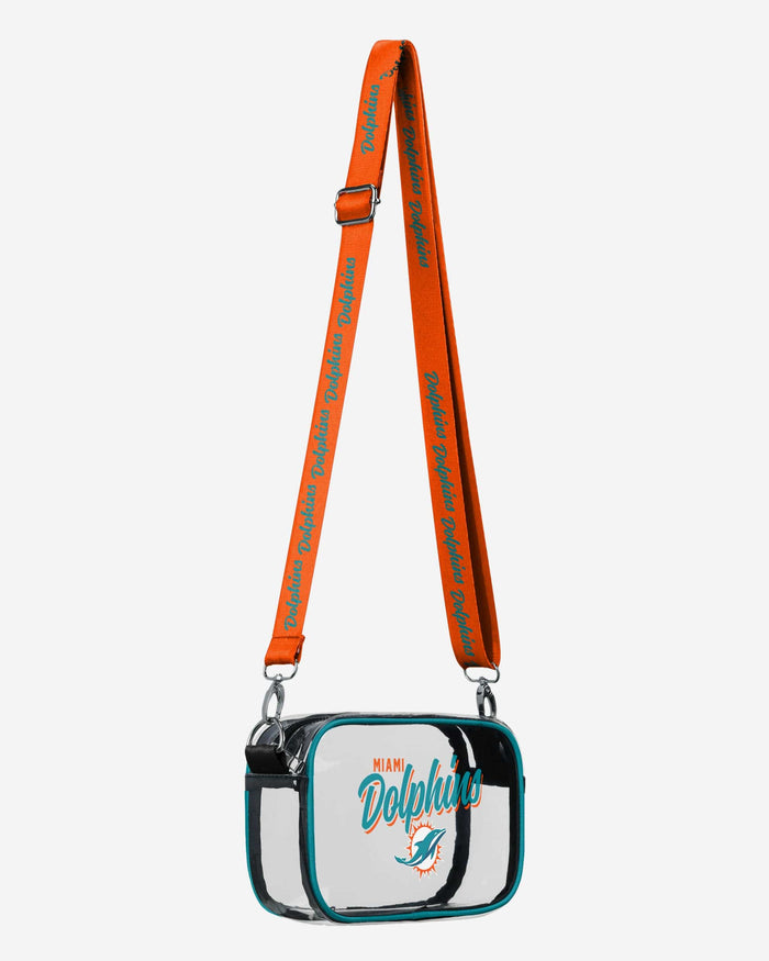 Miami Dolphins Monty Script Clear Crossbody Bag FOCO - FOCO.com