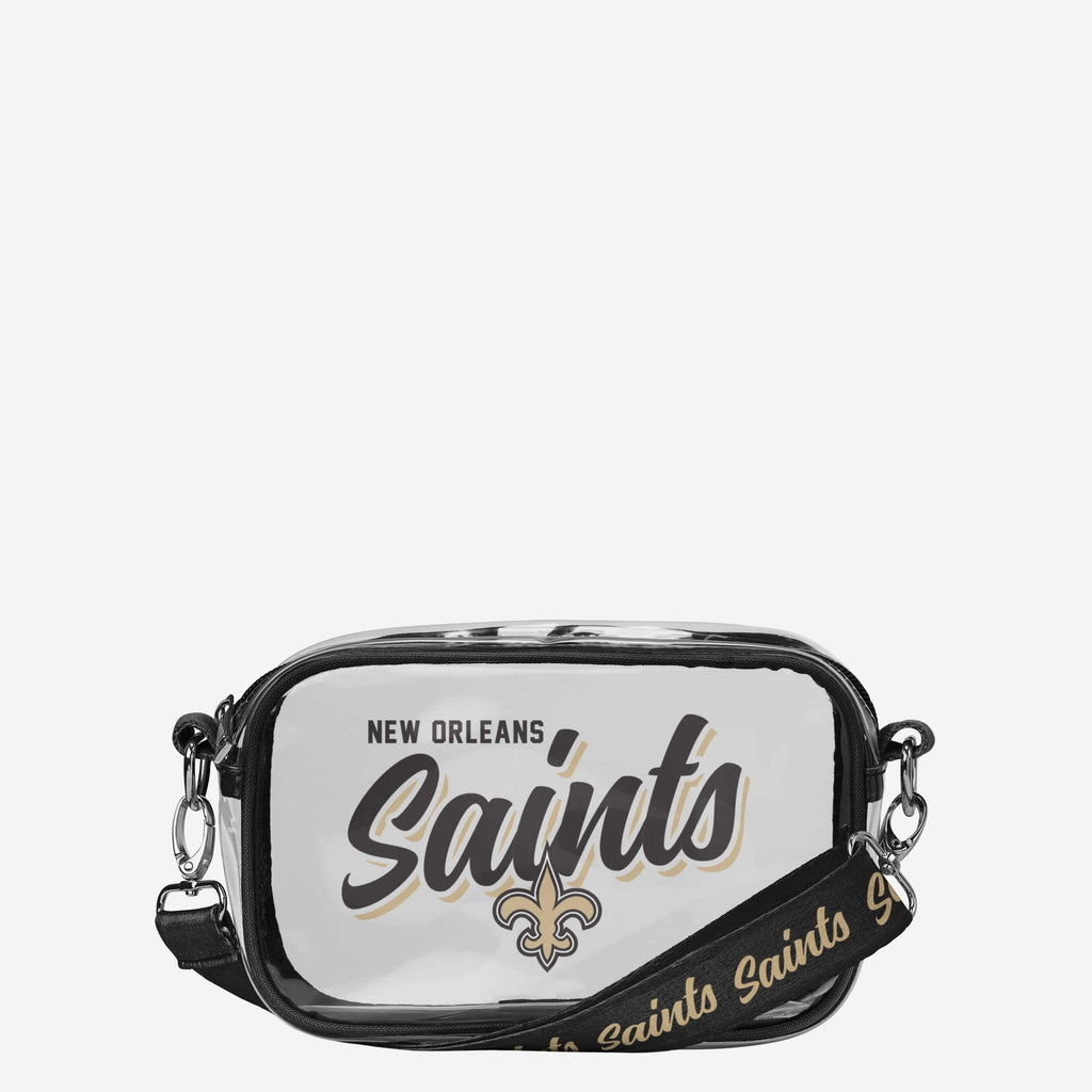 New Orleans Saints Monty Script Clear Crossbody Bag FOCO - FOCO.com