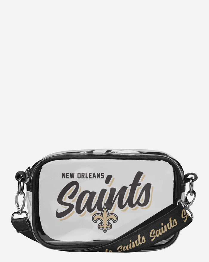 New Orleans Saints Monty Script Clear Crossbody Bag FOCO - FOCO.com