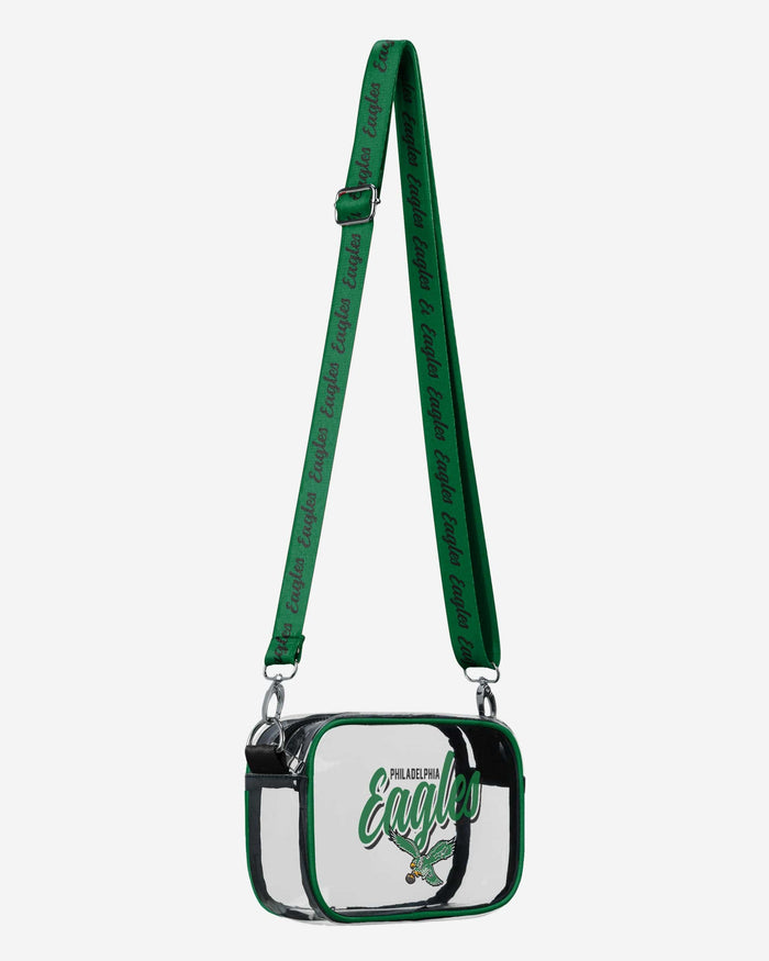 Philadelphia Eagles Kelly Green Monty Script Clear Crossbody Bag FOCO - FOCO.com