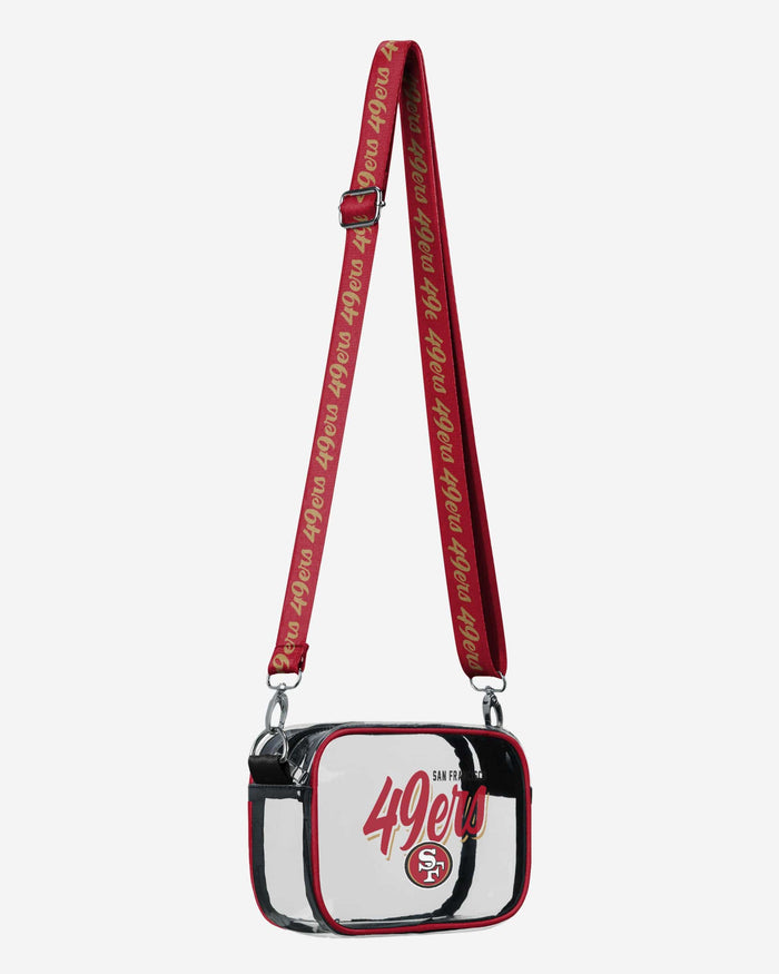 San Francisco 49ers Monty Script Clear Crossbody Bag FOCO - FOCO.com