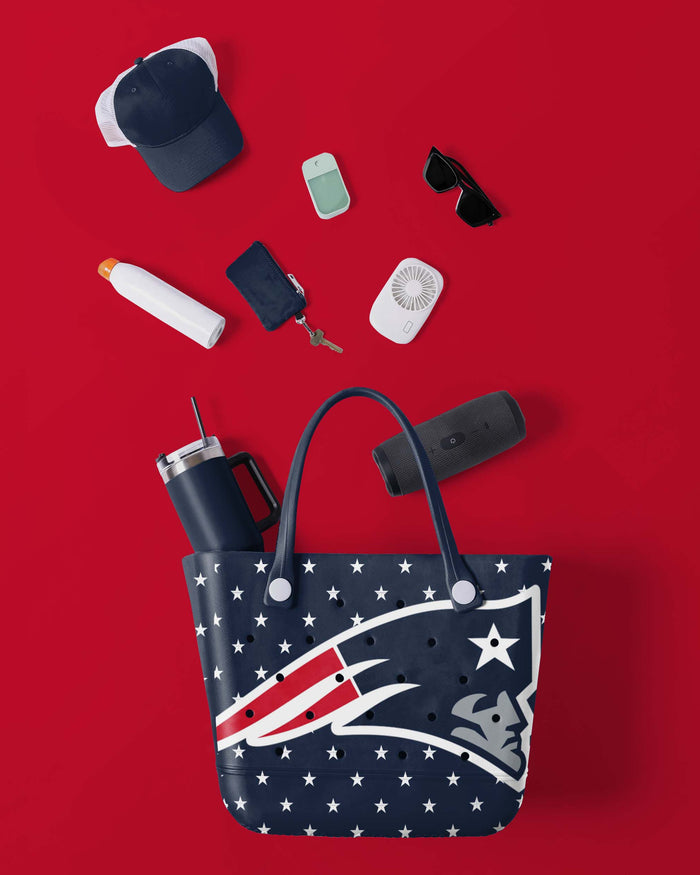 New England Patriots Big Logo Mini Print Tailgate Tote Bag FOCO - FOCO.com