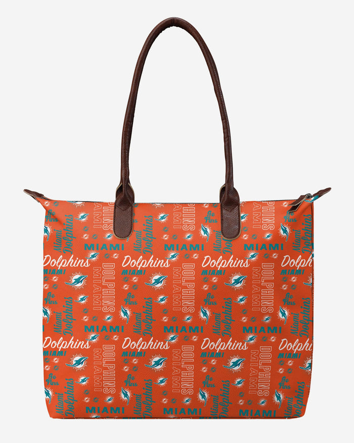 Miami Dolphins Spirited Style Printed Collection Tote Bag FOCO - FOCO.com