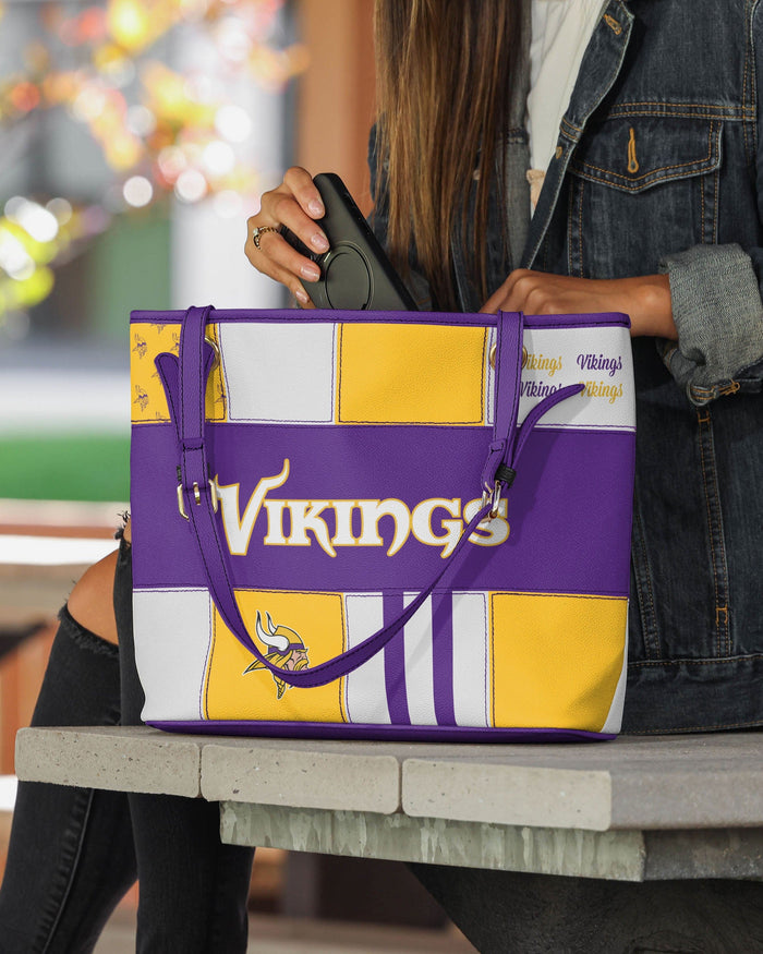 Minnesota Vikings Printed Collage Tote FOCO - FOCO.com