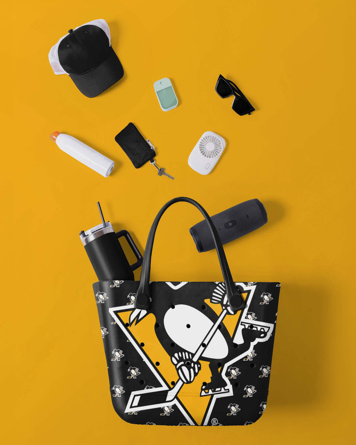 Pittsburgh Penguins Big Logo Mini Print Tailgate Tote Bag FOCO - FOCO.com