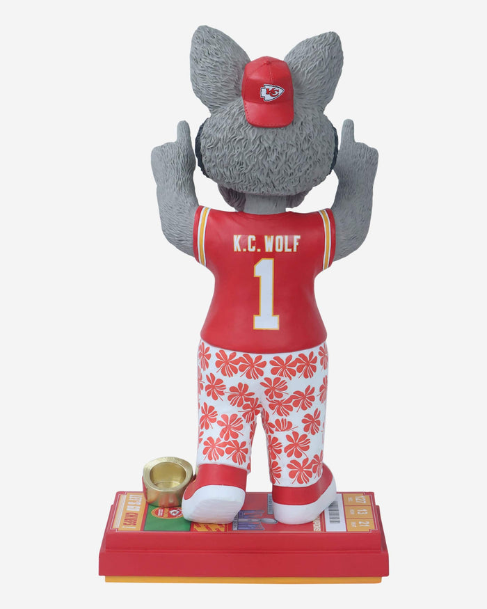 KC Wolf Kansas City Chiefs Super Bowl LVIII Champions 18 in Mascot Bobblehead FOCO - FOCO.com