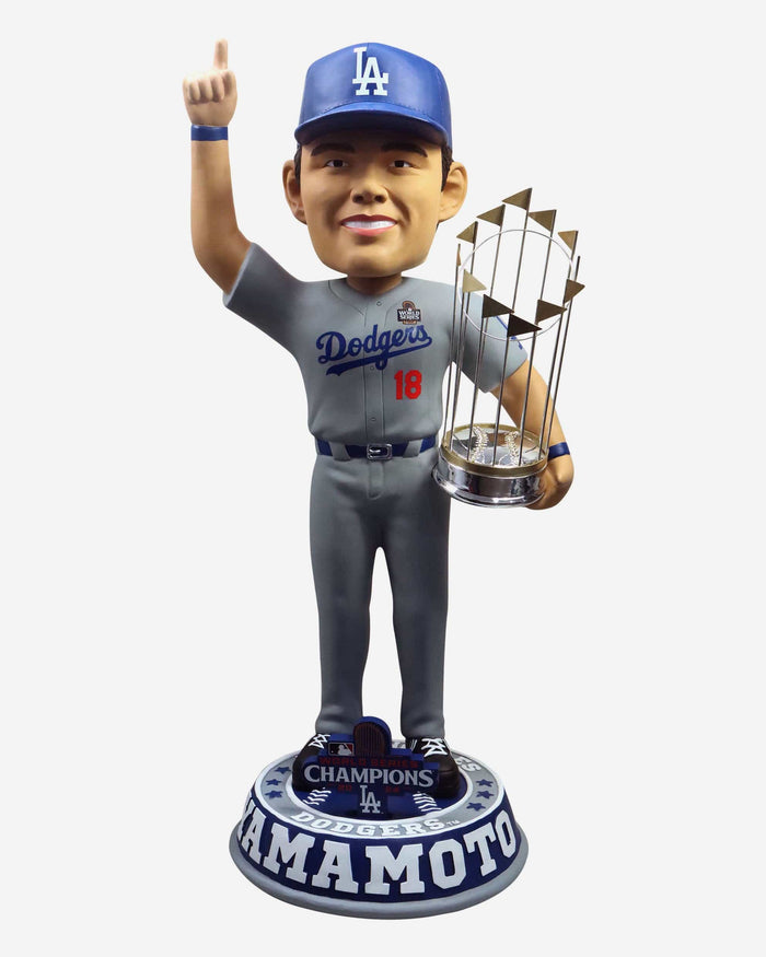 Yoshinobu Yamamoto Los Angeles Dodgers 2024 World Series Champions 3 Ft Player Bobblehead FOCO - FOCO.com