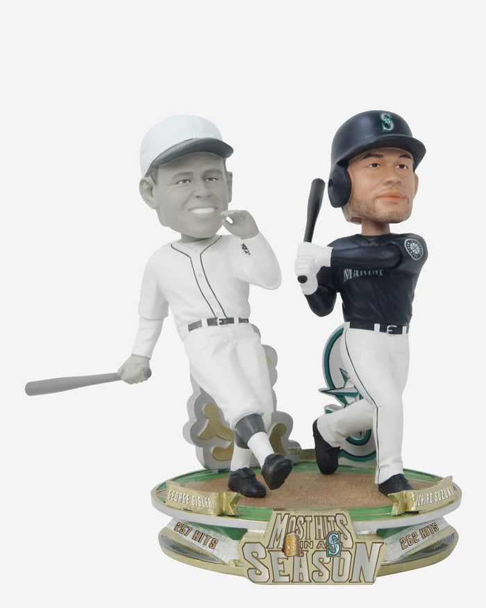 Ichiro Suzuki & George Sisler Seattle Mariners & St Louis Browns Single-Season Hit Record 20th Anniversary Dual Bobblehead FOCO - FOCO.com