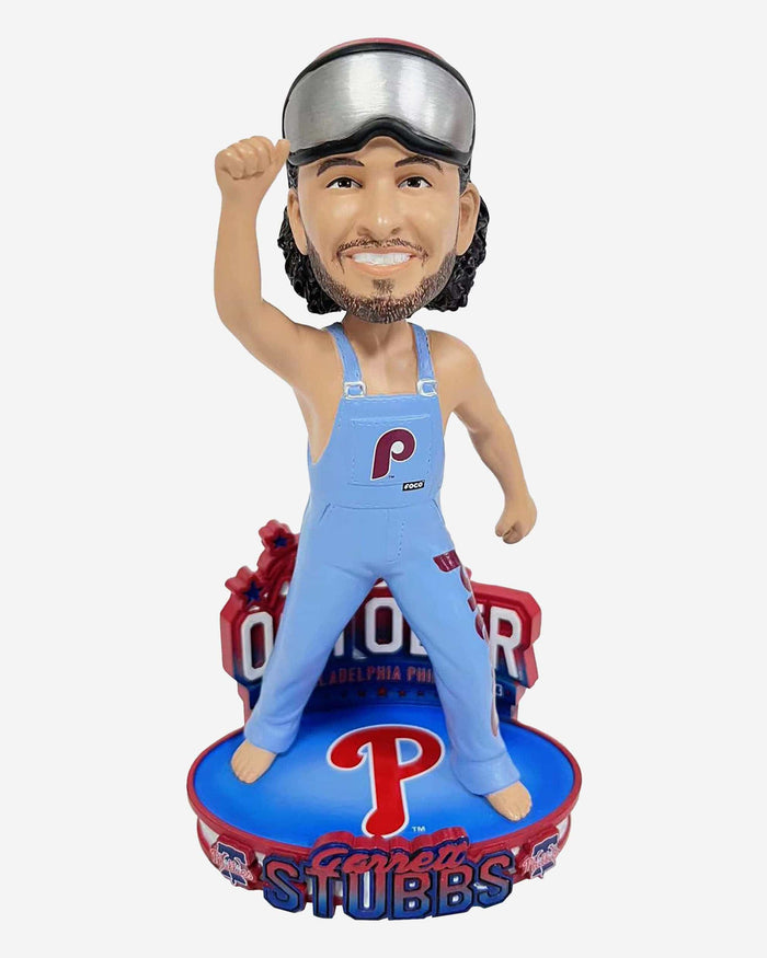 Garrett Stubbs Philadelphia Phillies Powder Blue Bib Overalls 2023 Postseason Clinch Celebration Bobblehead FOCO - FOCO.com